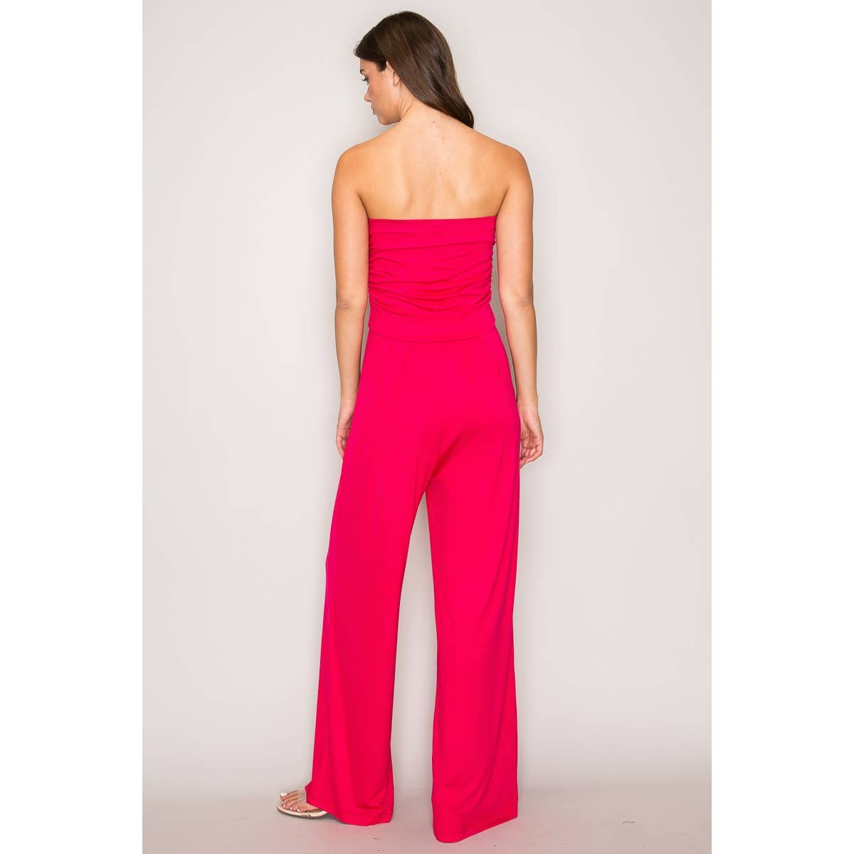 Popular 21 - Vente Combinaison – femme - Combinaison en tricot à jambes amples et sans bretelles à haut tube12