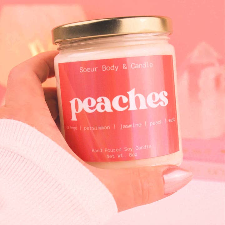 Soeur Body and Candle - Wholesale Jar/filled candle - Peaches Soy Candle1