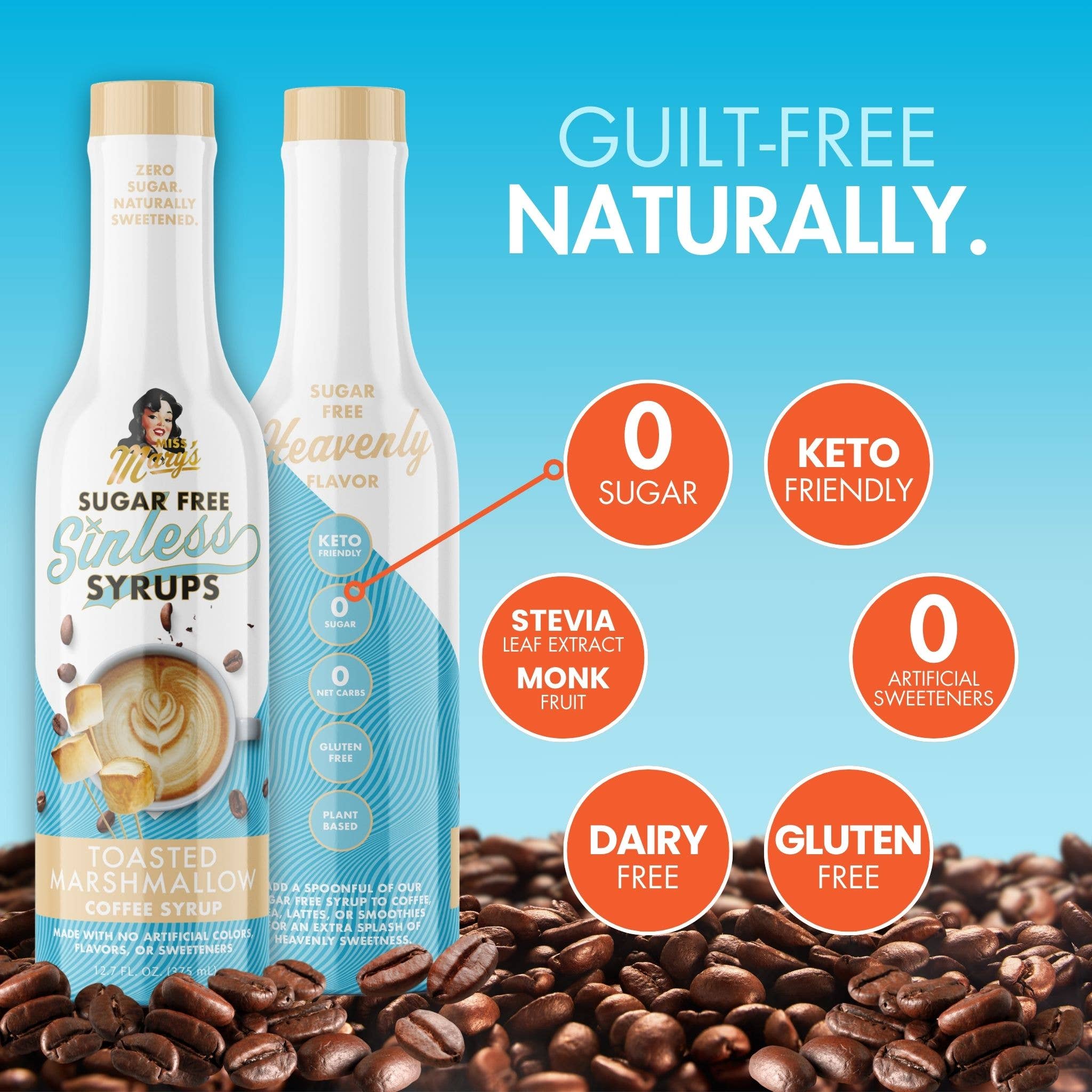 Miss Mary's Mix - Wholesale Flavored Syrup - Toasted Marshmallow Sugar Free Sinless Syrup3