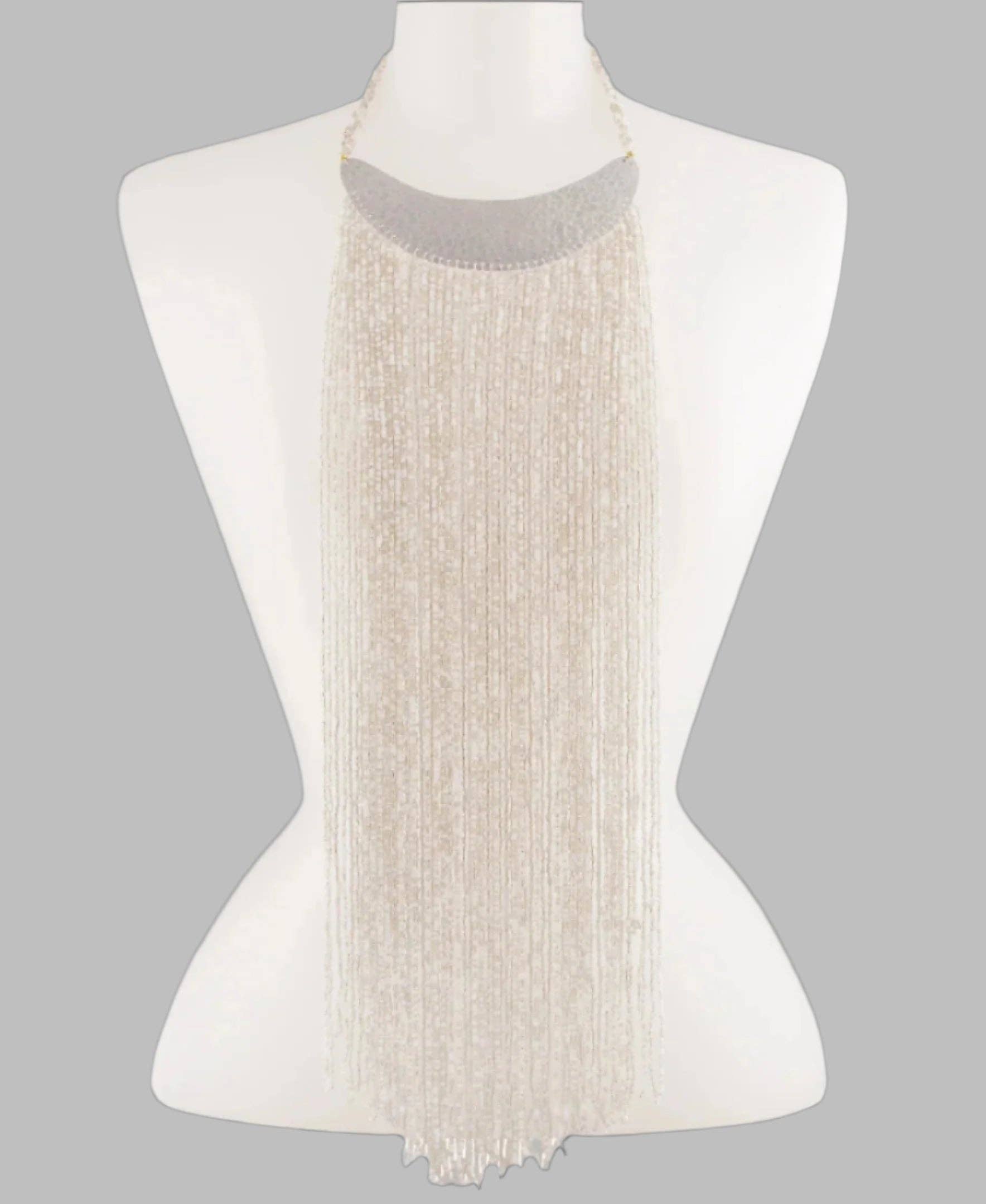 KENDI AMANI - Wholesale Beaded/Pearl Necklace - Maasai Long Beaded Statement Necklace – Handmade African Jewelry4