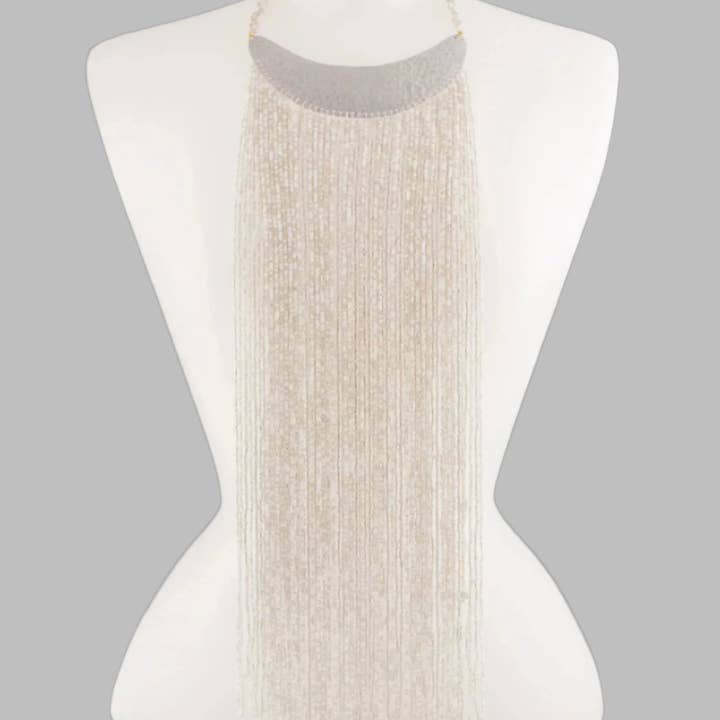 KENDI AMANI - Wholesale Beaded/Pearl Necklace - Maasai Long Beaded Statement Necklace – Handmade African Jewelry4