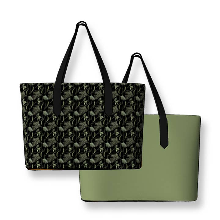 Botanical Leaf | Sage Green Tote Bag Duo for wholesale by Mix N Match Style