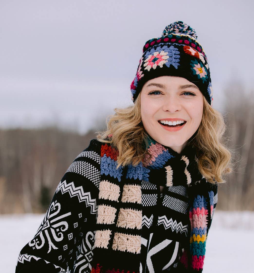 Schwarz Woodstock Häkelmütze für den Großhandel auf Faire1