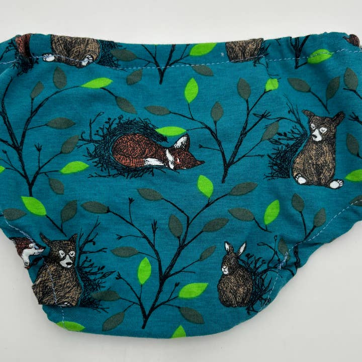Ecopitchoun - Wholesale Underwear/Diaper Cover - Baby - BIO baby panties in blue, green, ochre, beige animal colors1
