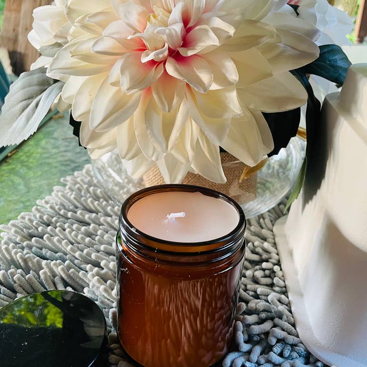 LuvinbyJessica.etsy.com - Wholesale Jar/Filled Candle - Personalized Candles Scented Candle Amber Glass Jars1