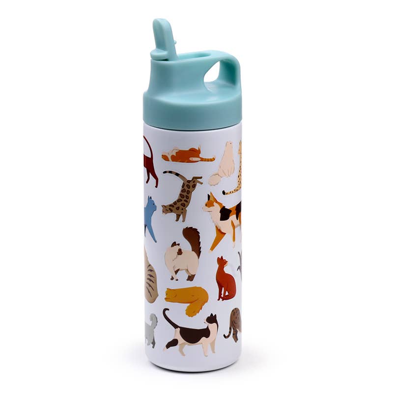 Puckator EU - Wholesale Insulated Mug/Tumbler - Feline Fine Cats Hot & Cold Flip Top Drinks Bottle 500ml1
