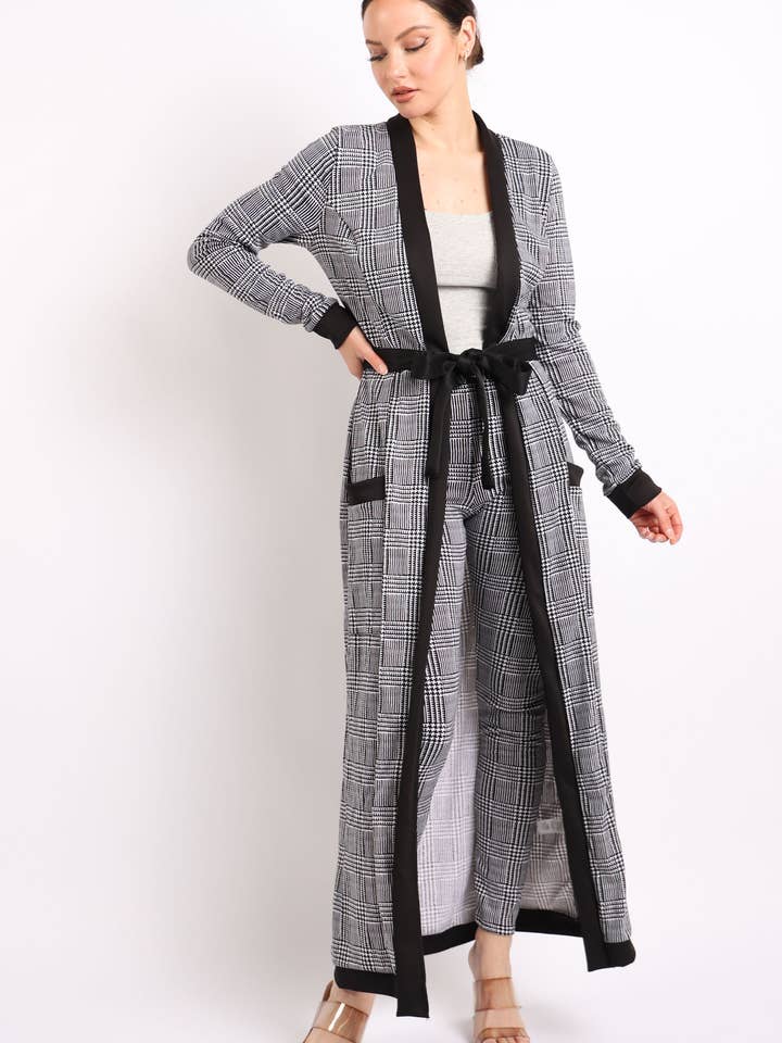 Set Maxi Cardigan e Leggings a Quadri per la vendita all'ingrosso da parte di K Too