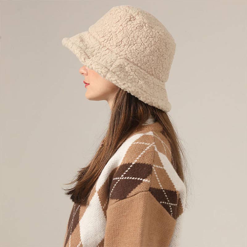 Crave by FW - Wholesale Bucket Hat - Women's - Winter Bucket Hat Trendy Fleece Warm Fisherman Cap5