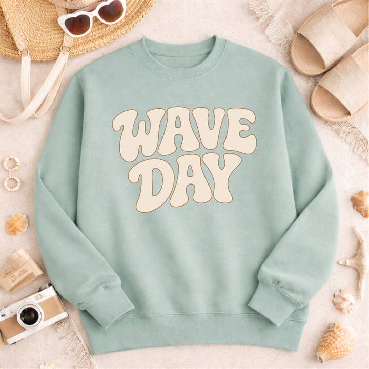 Wave Day Sweatshirt for wholesale by Desert City Clothing Co.