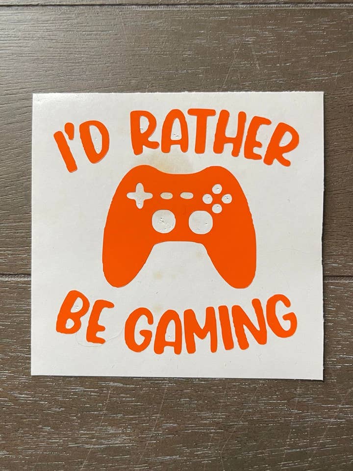 Calcomanía I'd Rather Be Gaming para venta al por mayor de The Crazy Craft Girl LLC