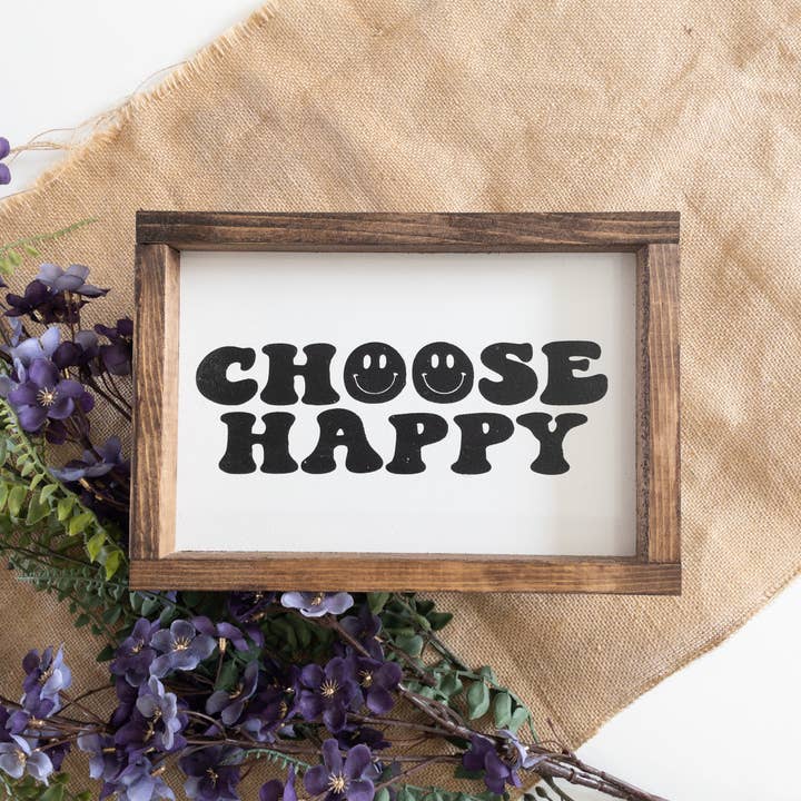 Choose Happy l Wood Sign for wholesale by After5 Designs