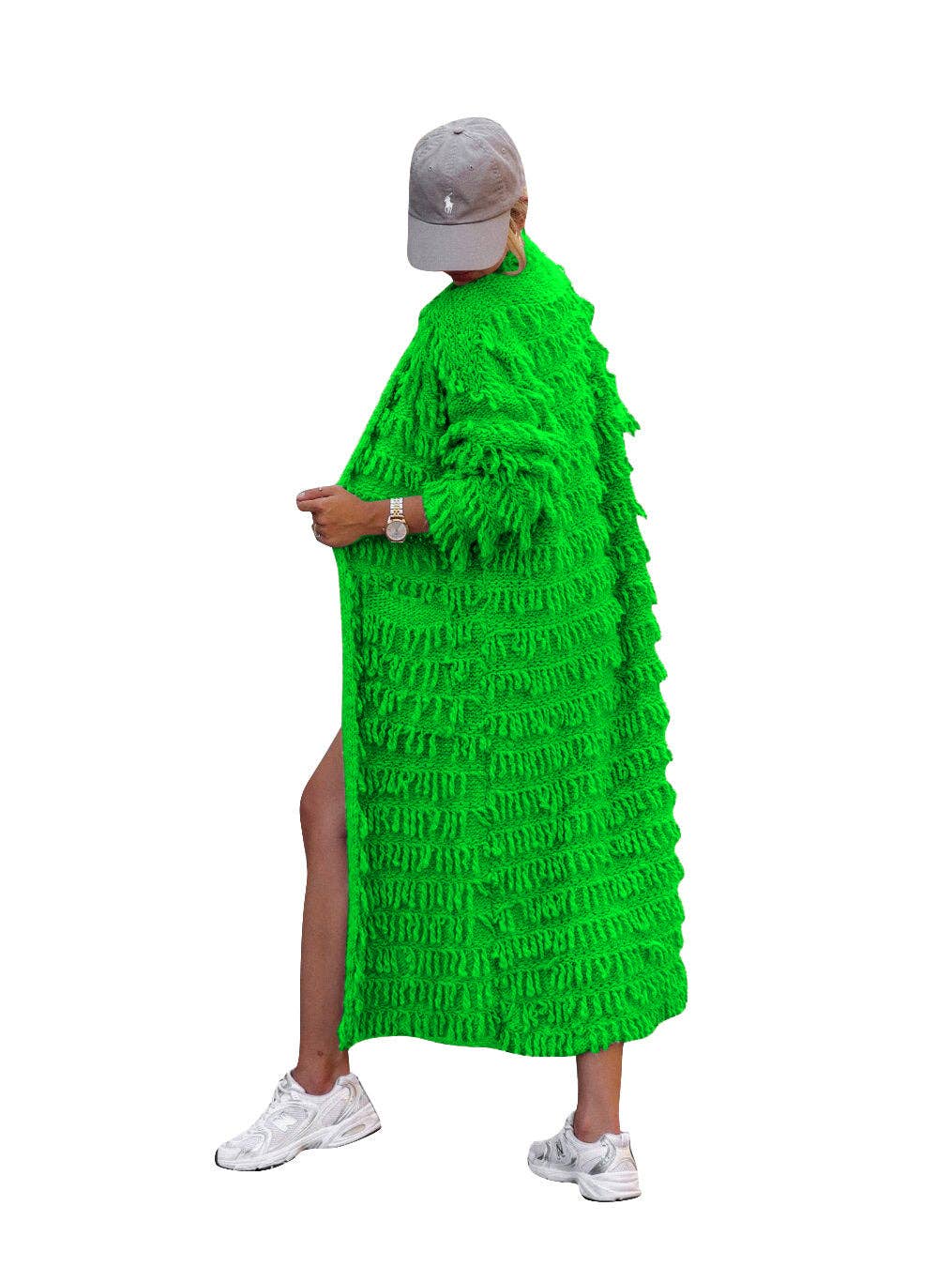 MB Fashion Wholesale - Wholesale Cardigan - Women's - MB FASHION  Long Fringe Textured Open-Front Cardigan 1282LY14