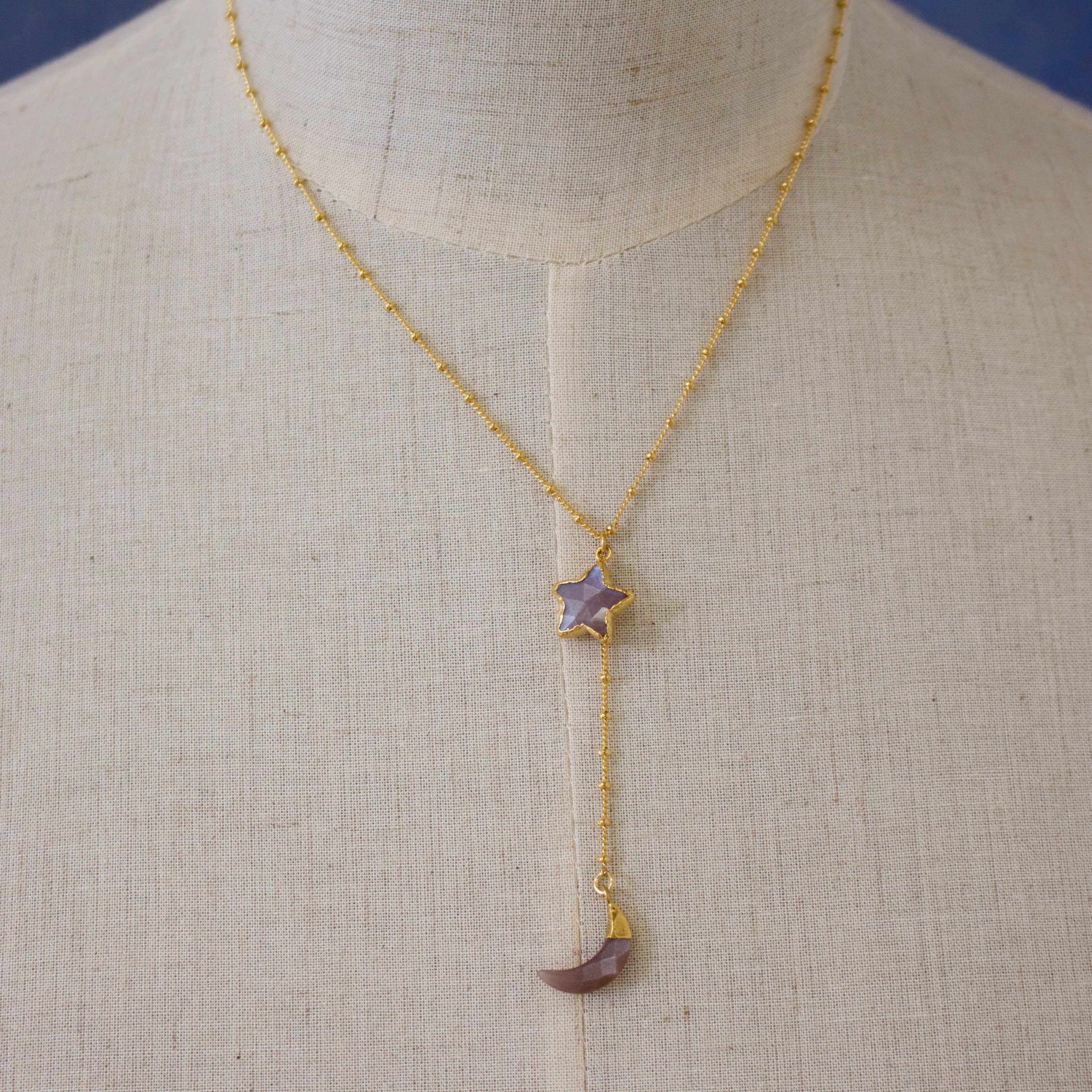 a.v. max - Wholesale Halskettinghanger - Over The Moon Stone Y-hals|Labradoriet|Citroen|Chalcedoon|WRM8