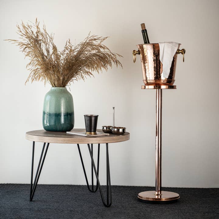 ANATOLIACRAFT – wholesale Ice bucket – Handcrafted Hammered Copper Champagne & Wine Ice Bucket with Stand, Elegant Beverage Cooler