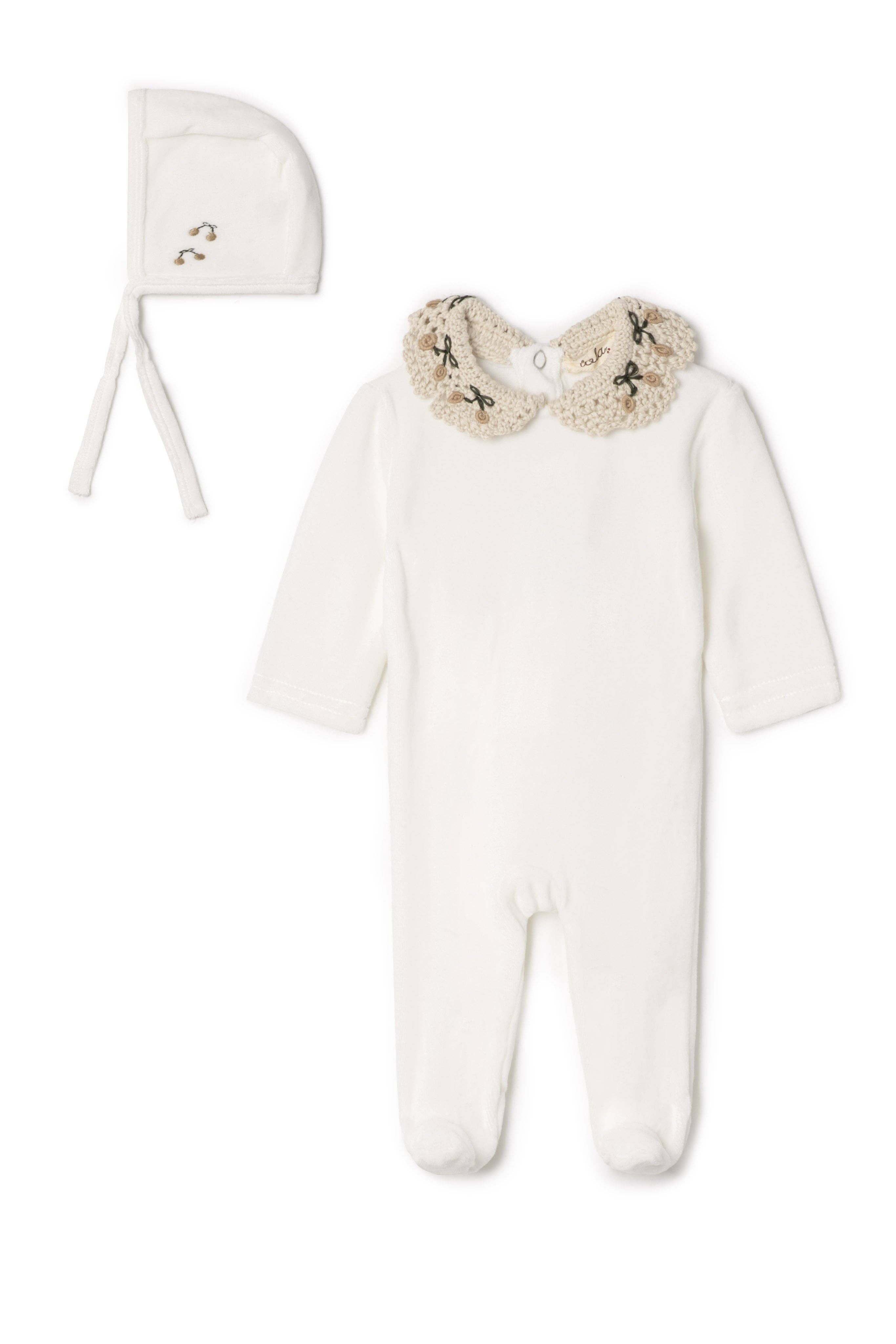 Hush.Shop - Wholesale Jumpsuit - Baby - Velour Crocket Collar Onesie0