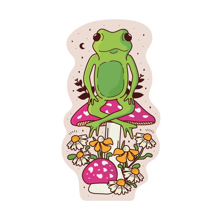 Vinylaufkleber mit Blumenmotiv Froggy & Fungi für den Großhandel von Graphic Heart
