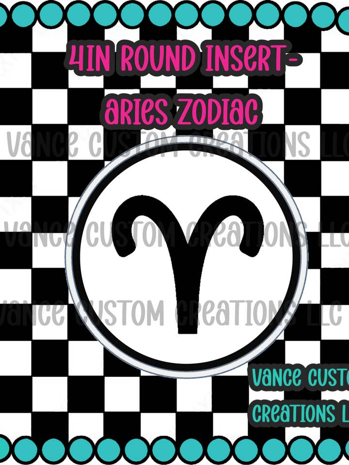 4in Round Zodiac Insert Collection for wholesale by Vance Custom Creations
