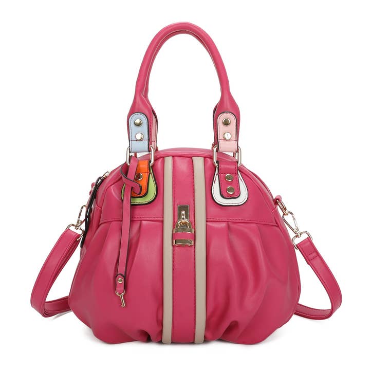 Superbia – wholesale Top handle bag – women's – Superbia Soft Multicolour Double Zipper Pumpkin Bag504-1