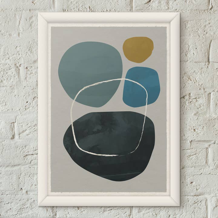 Pebbles 12 Scandi Nordic Style minimalistische kunstprint poster voor wholesale door Left Hand Prints