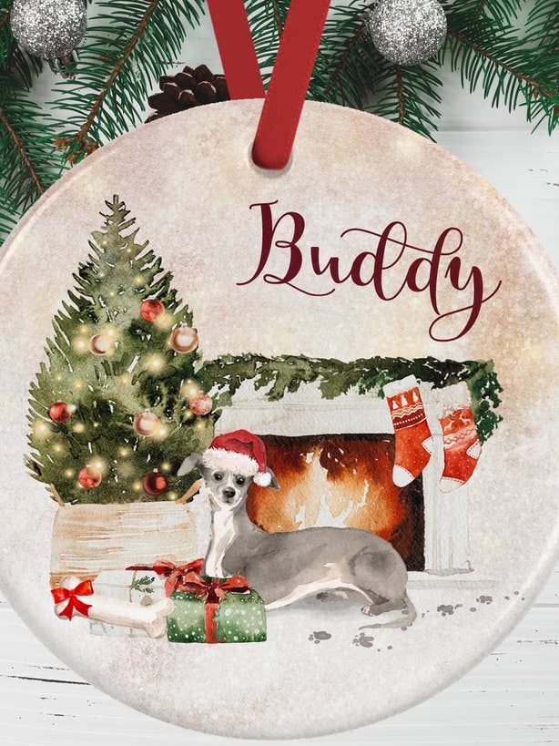 Italian Greyhound Christmas Decoration for wholesale by WagATudeTags