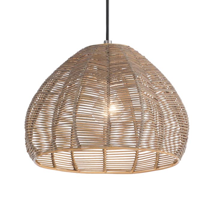 River of Goods - Vente Lustre/Suspension - Luminaire suspendu Gloriana en rotin tissé de 12,75 po de hauteur avec abat-jour en forme de tulipe10