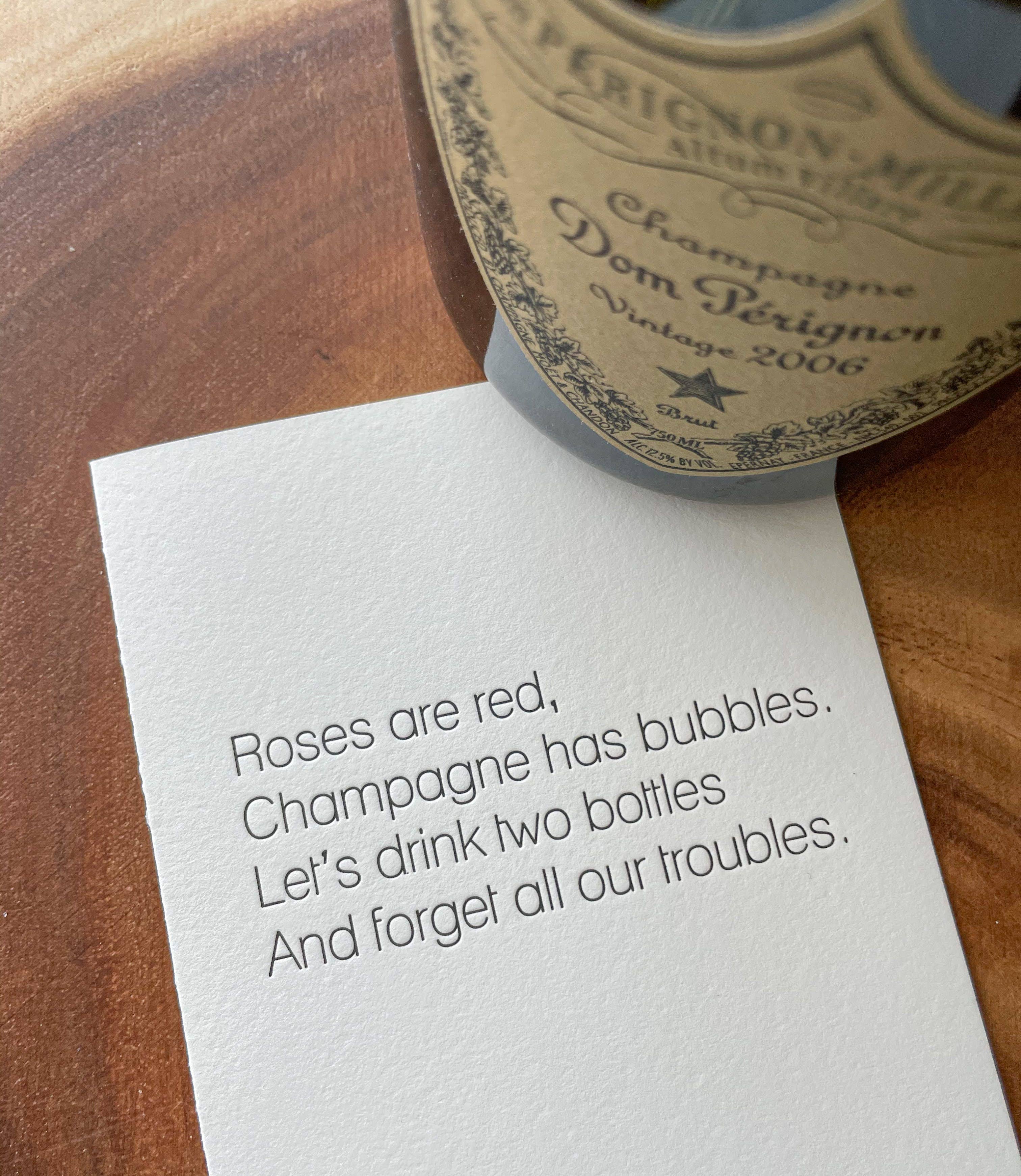 Pretty Alright Goods - Wholesale Everyday Greeting Card - Champagne Poem - Greeting Card1