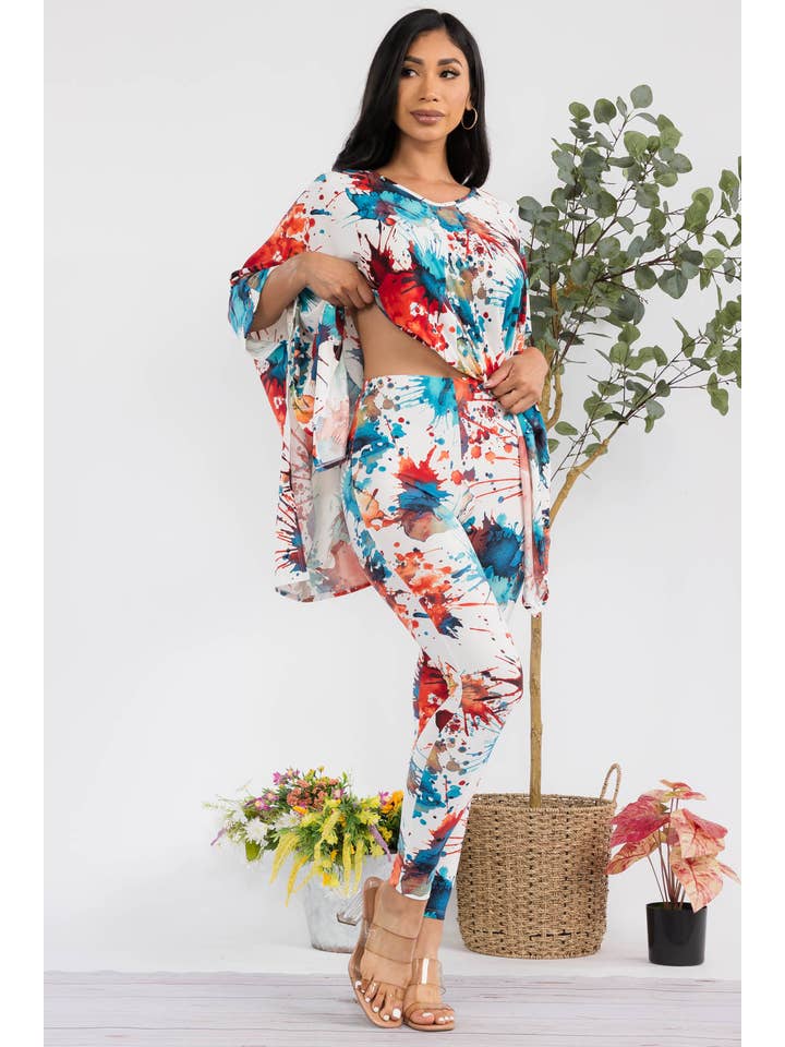 H&H Fashion Inc. - Wholesale Top & Pant Set (NOT Loungewear) - Women's - HH637R-PAINT - 2 PC Top and Bottom Set
