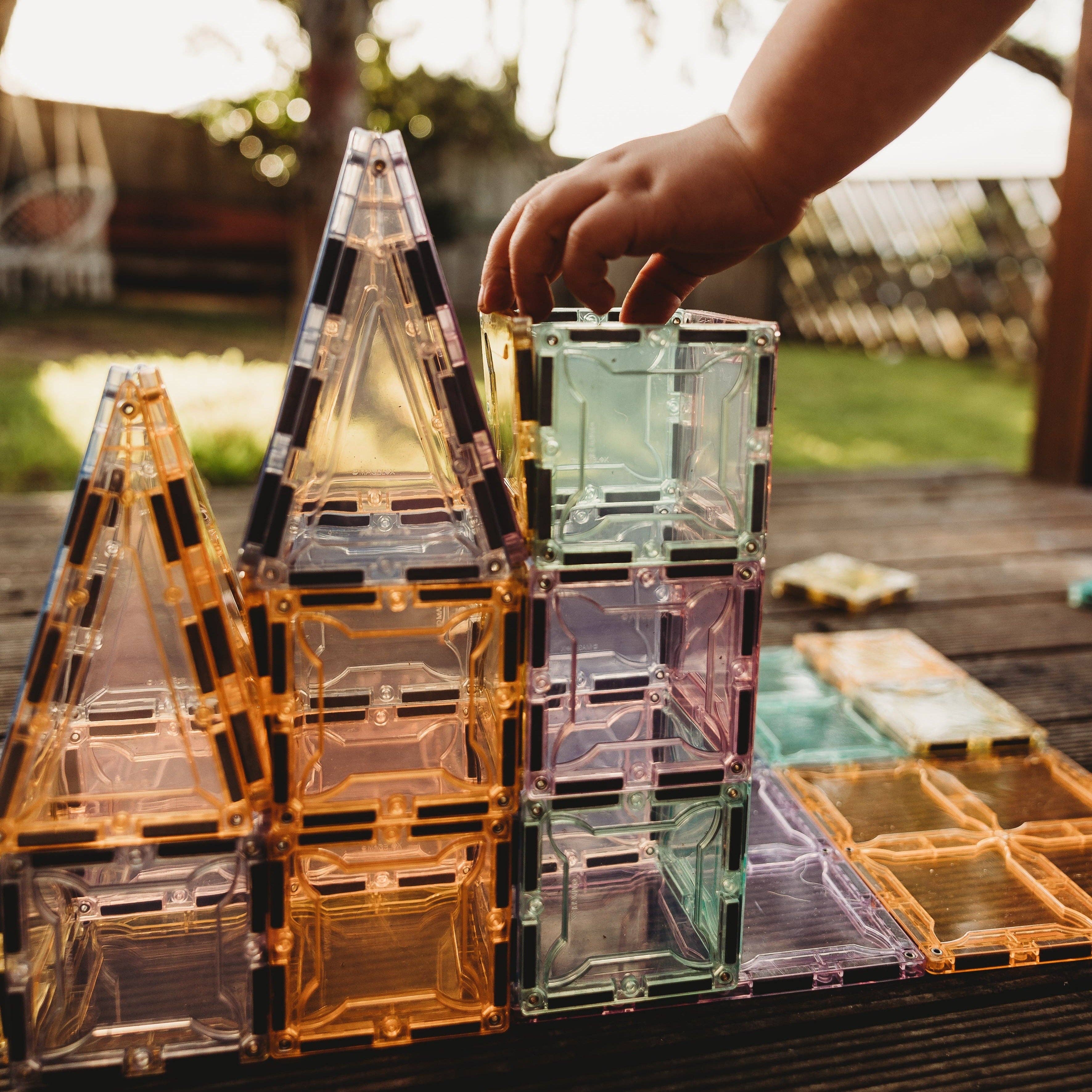 Play Planet - Wholesale Building Set - Kids - 102 Pieces Light Colors Pastel Set Magnetic Tiles | MAGBLOX®7