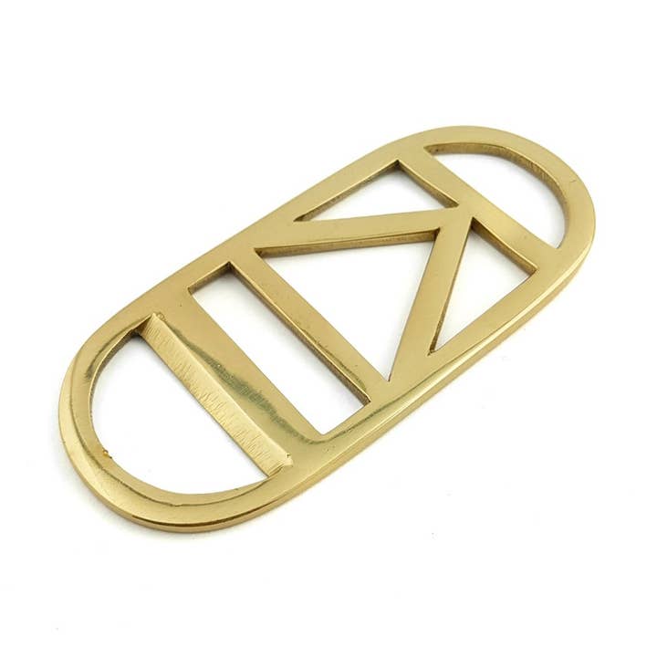 FERN - Vendita all'ingrosso Apribottiglie - Apribottiglie Triangolo Striscia 9 x 4 x 0,2 cm - Ottone Massiccio0