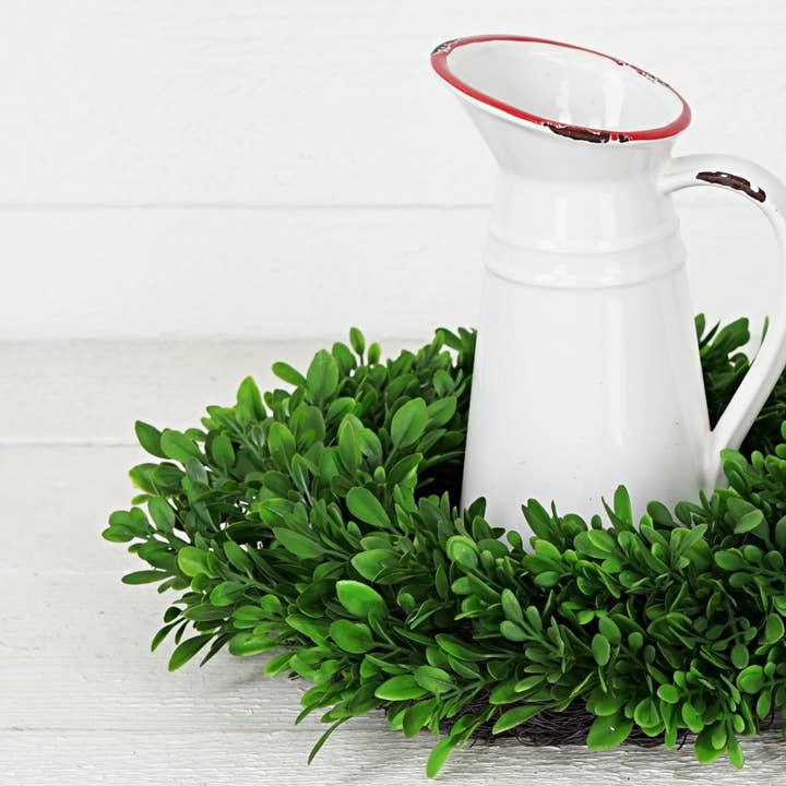 Impressive Enterprises, Inc. - Wholesale Wreath - 31781-12in(6.5) Wreath-Evergreen Boxwood1