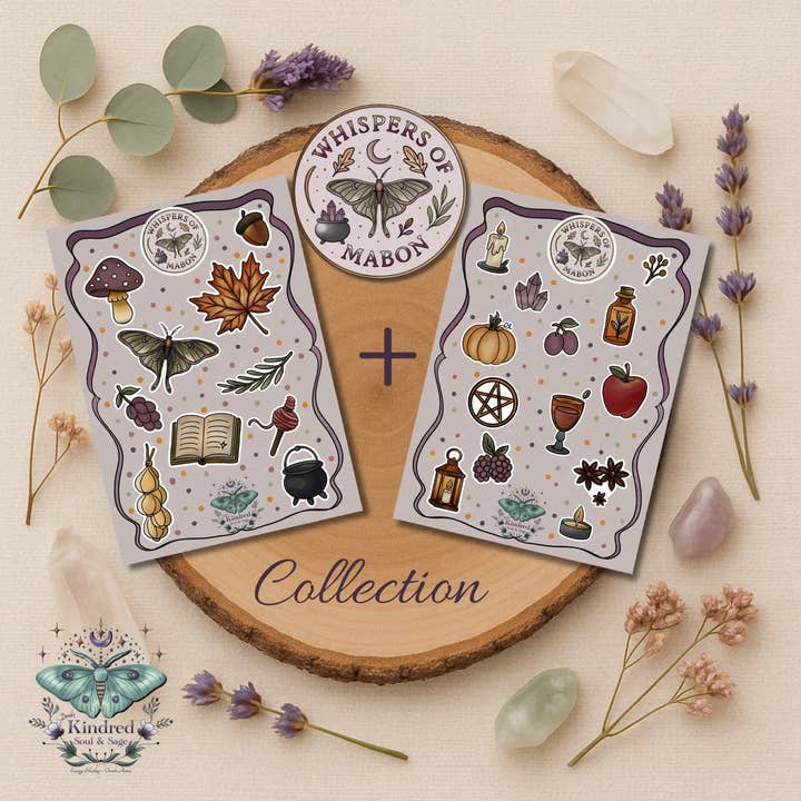 Collection Chuchotements de Mabon Pack de 3 Autocollants pour la vente par Doroh's Kindred Soul and Sage