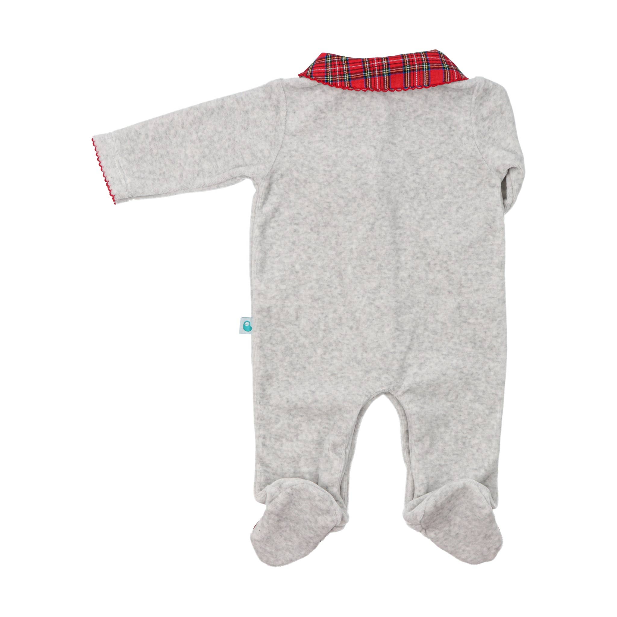 Bean Baby Clothes - Wholesale Jumpsuit - Baby - Baby BabyGrow in Grey Velvet with Round Neck2