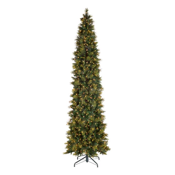 12 ft. Pre-Lit Carolina Pine Slim Tree with Clear Lights, Plug-In for wholesale by National Tree Company