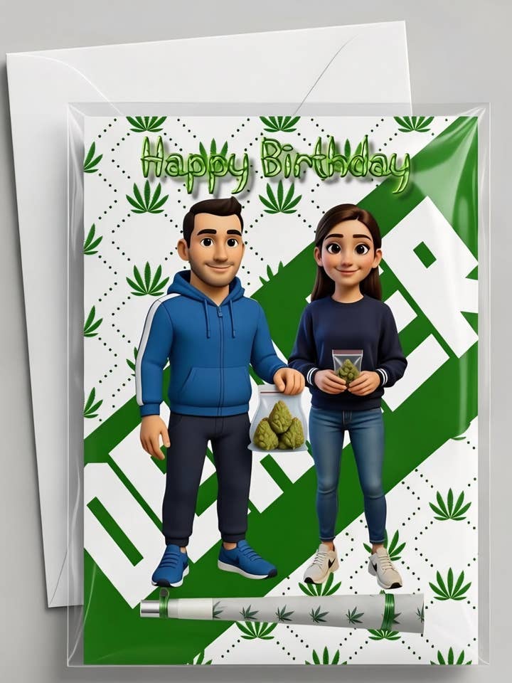 Dealer - Birthday Card with One-Hitter Attachment | Cannabis Gift for wholesale by Reefer Cards