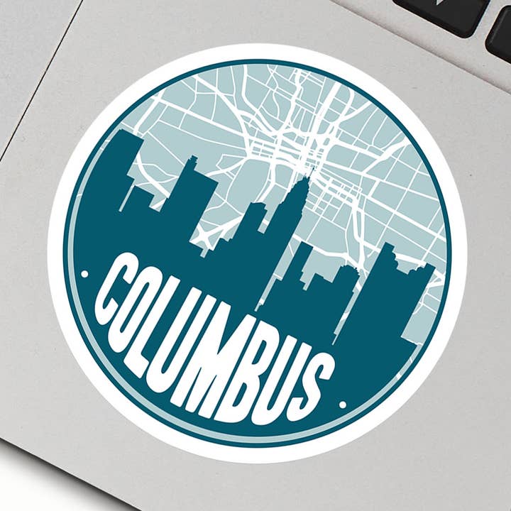 Pegatina de vinilo con mapa de Columbus Ohio | Varios colores para venta al por mayor de Paperfinch Design