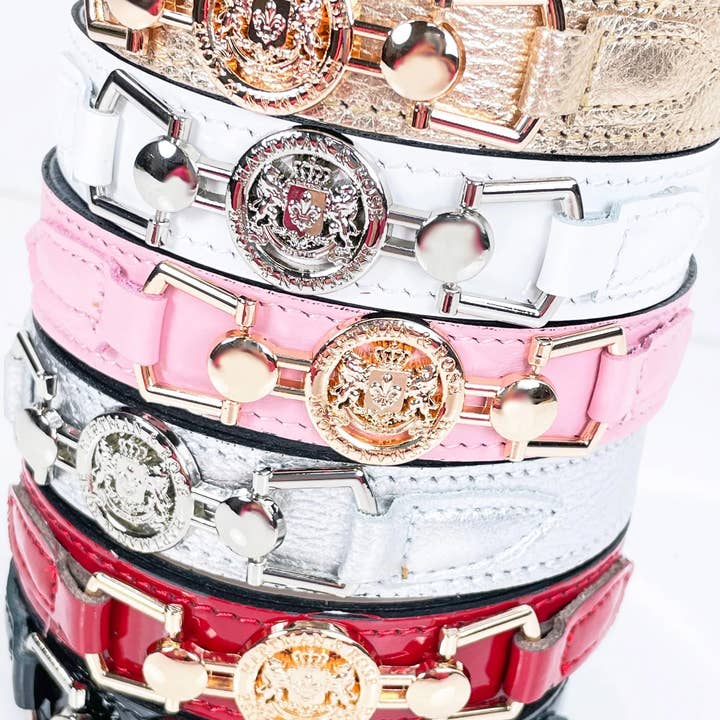 Hartman & Rose - Wholesale Pet Collar - Dog - Dynasty Dog Collar in Sweet Pink & Light Rosy Gold