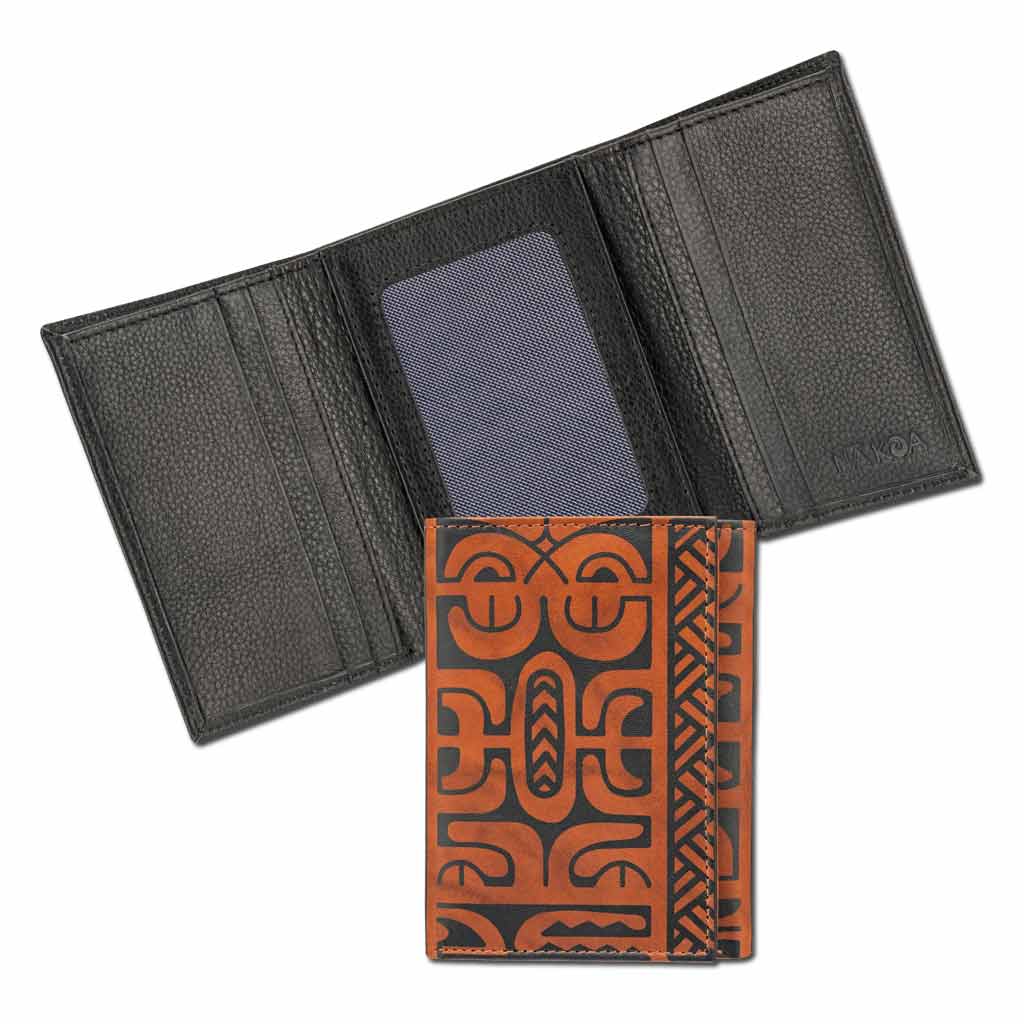 NA KOA - Wholesale Wallet - Men's - SALE French Polynesian tattoo trifold wallet - Art: "Te Atua" by Sulu'ape Pili Mo'o5