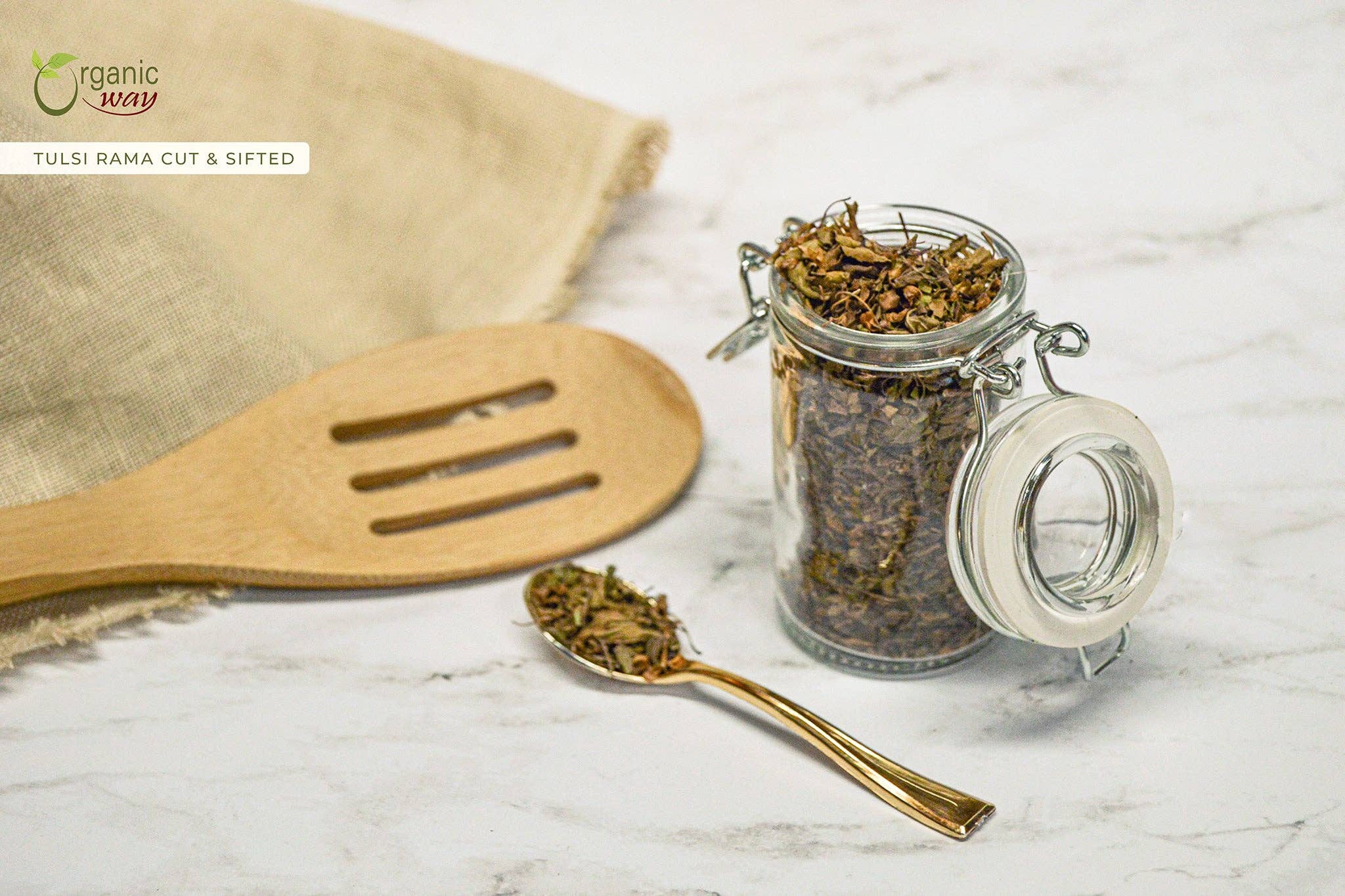 Organic Way LLC - Vente Thé en vrac - Tulsi/Basilic Sacré (Rama) Coupé & Tamisé (Ocimum tenuiflorum) - Thé aux Herbes | Certifié USDA & Casher | Végétalien, Non OGM & Sans Gluten | Sac Refermable | 100% Brut d'Inde4