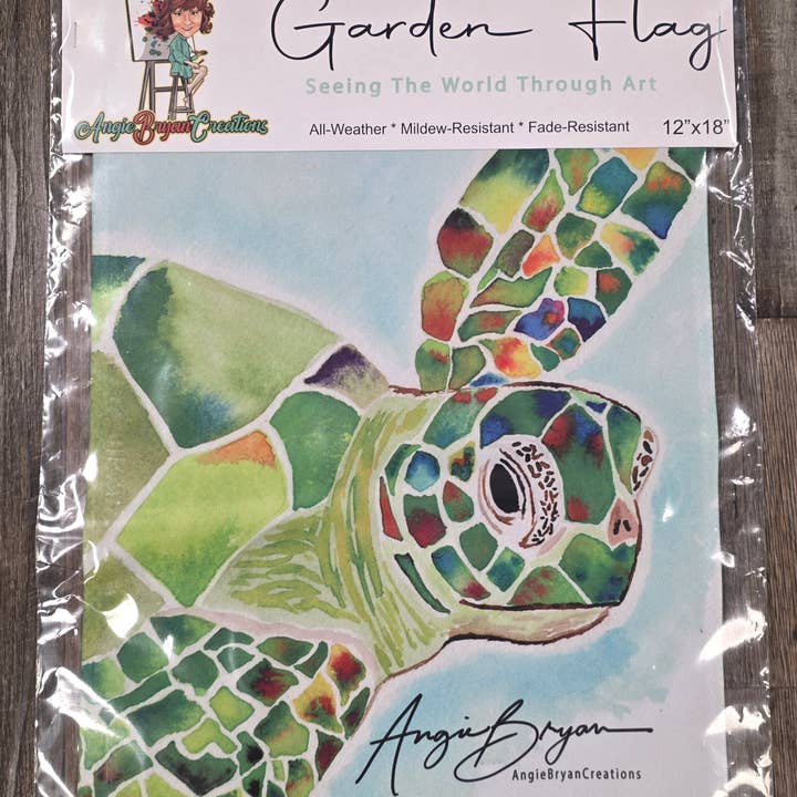 Sea Turtle Garden Flag for wholesale by Angie Bryan Creations