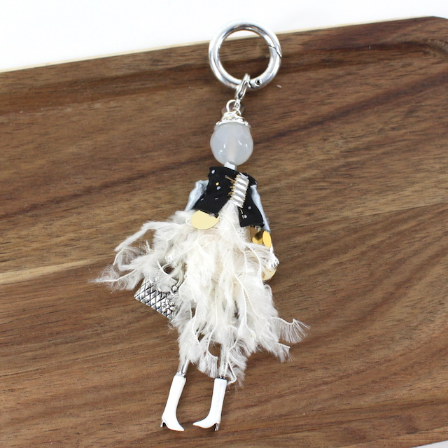 Pretty Persuasions - Wholesale Keychain - Women's - B24127 Stone Adorned French Doll Stainless Steel Keychain7