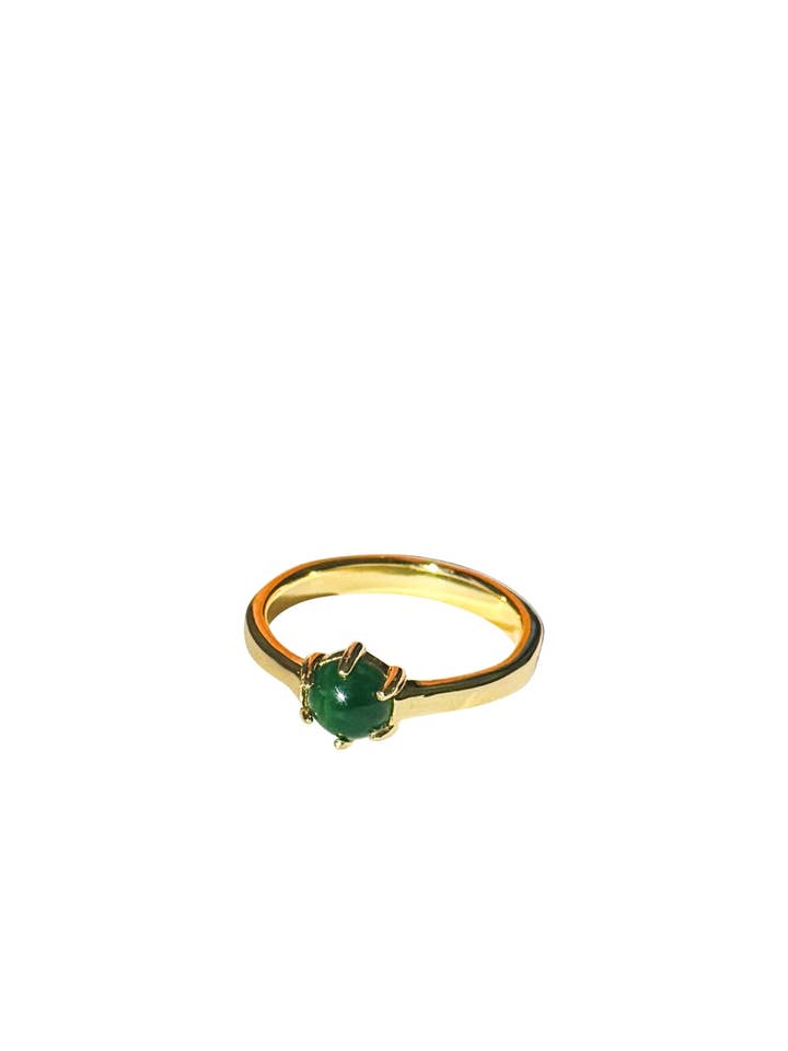 Inez — Bague en or et jade vert pour la vente par seree