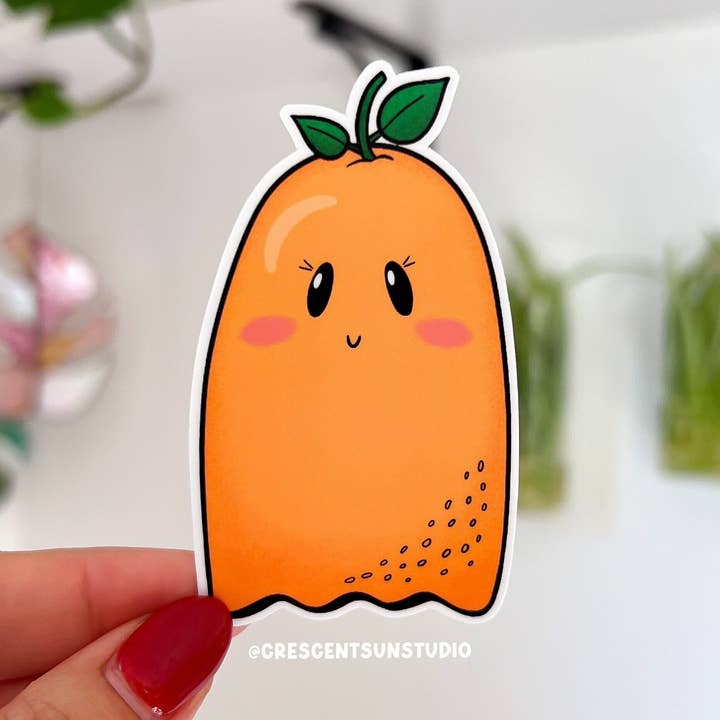 Autocollant Kawaii Orange Ghost, autocollant artistique aux agrumes
pour la vente par Crescent Sun Studio
