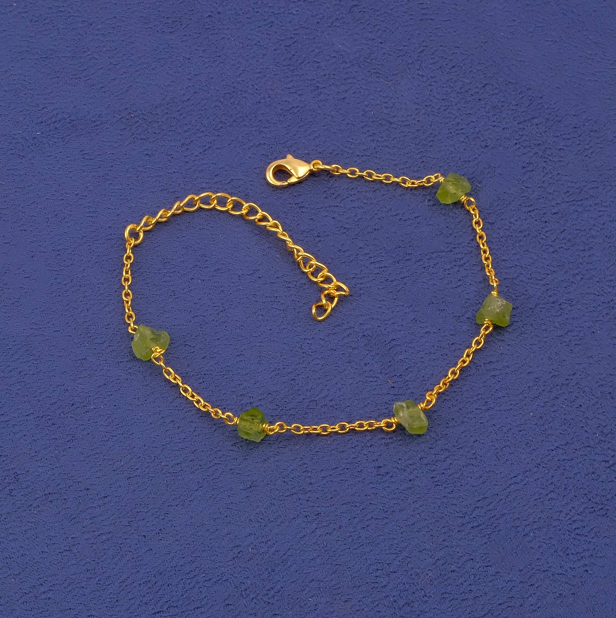 El Joyero – wholesale Link & chain bracelet – Raw Peridot Adjustable August Birthstone Chain Bracelets3