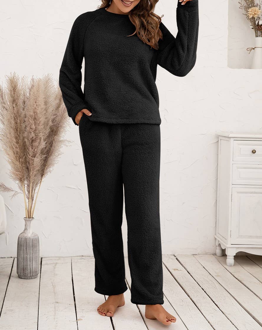 HIDDENBRAND - Wholesale Lounge Set - Women's - Loungewear Double-Sided Plush Two-Piece Set8