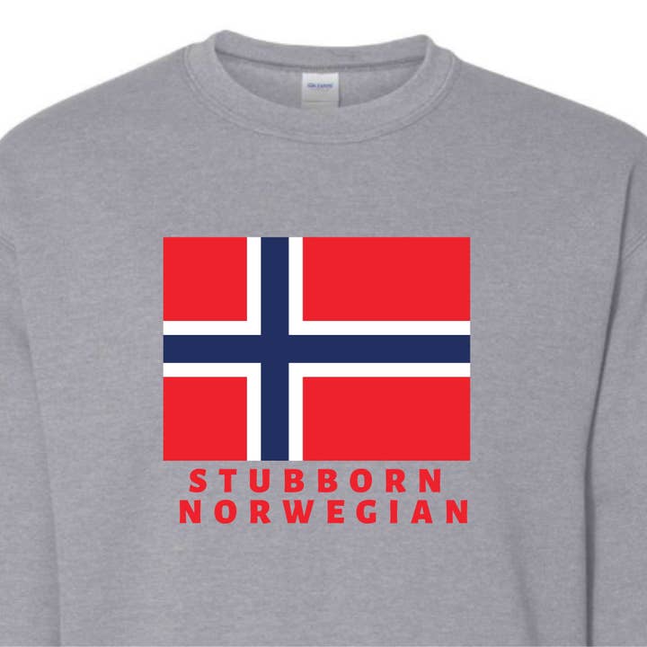 Crewneck Sweatshirt - Stubborn Norwegian for wholesale by Uff Da Boutique