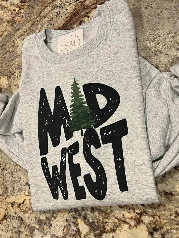 Simply Midwest - Wholesale Graphic Sweatshirt - Women's - Midwest Pine Tree Sweatshirt
