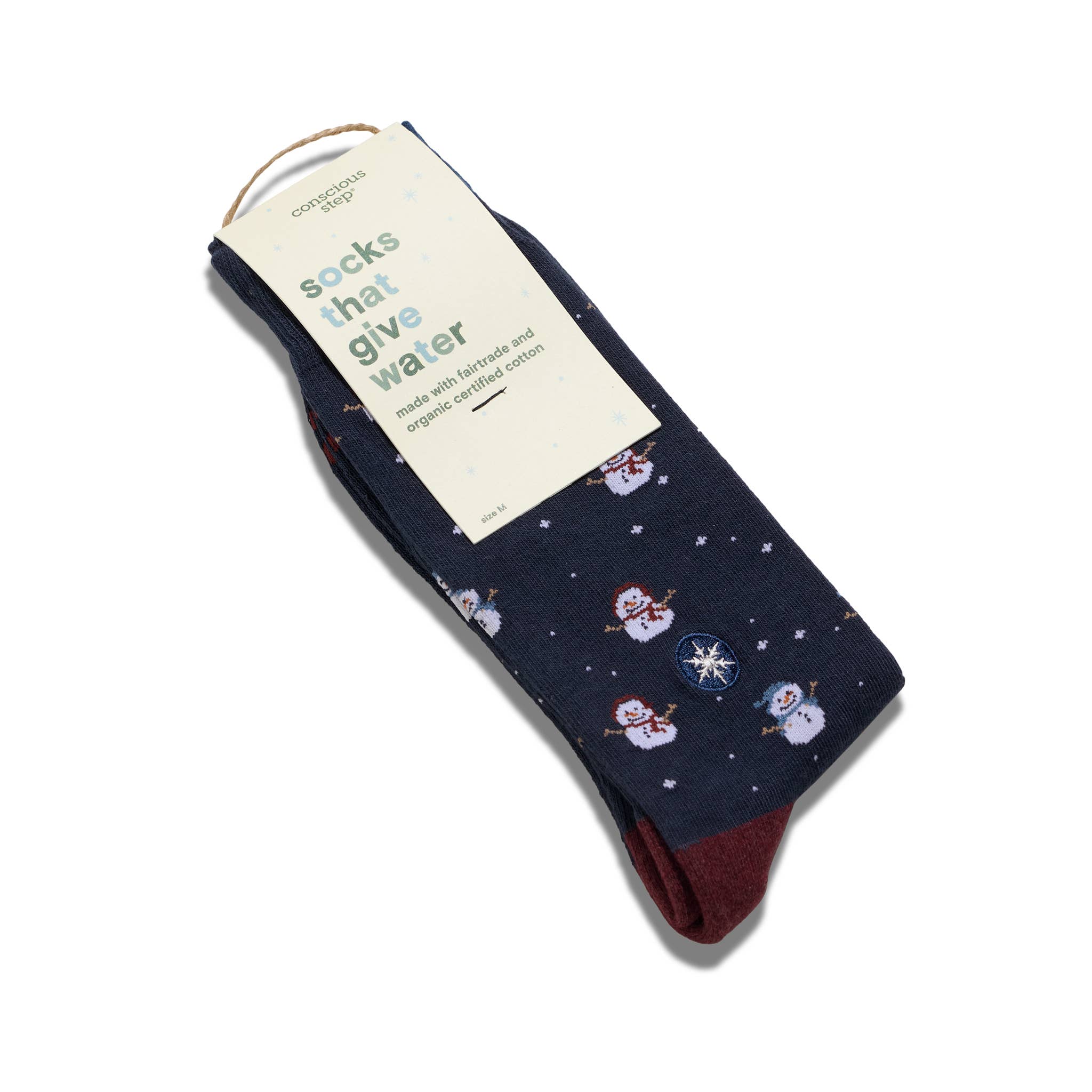 Conscious Step - Wholesale Socks - Unisex - Socks that Give Water (Navy Snowmen)1