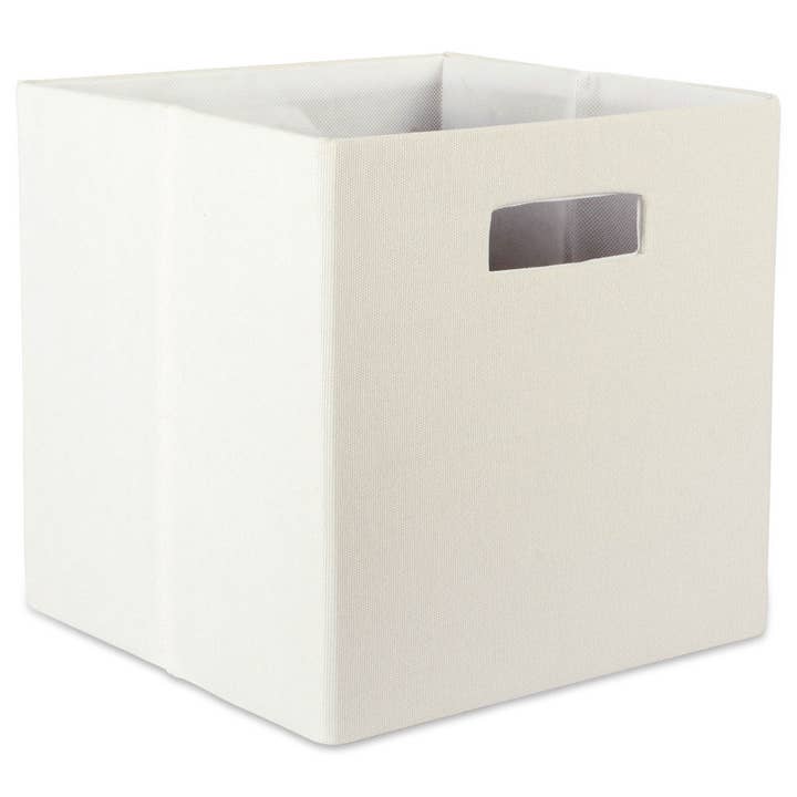 Welcome Home Unbeatable Deals - Wholesale Storage Bin - Polyester Cube Solid Off White Square 13 x 13 x 13