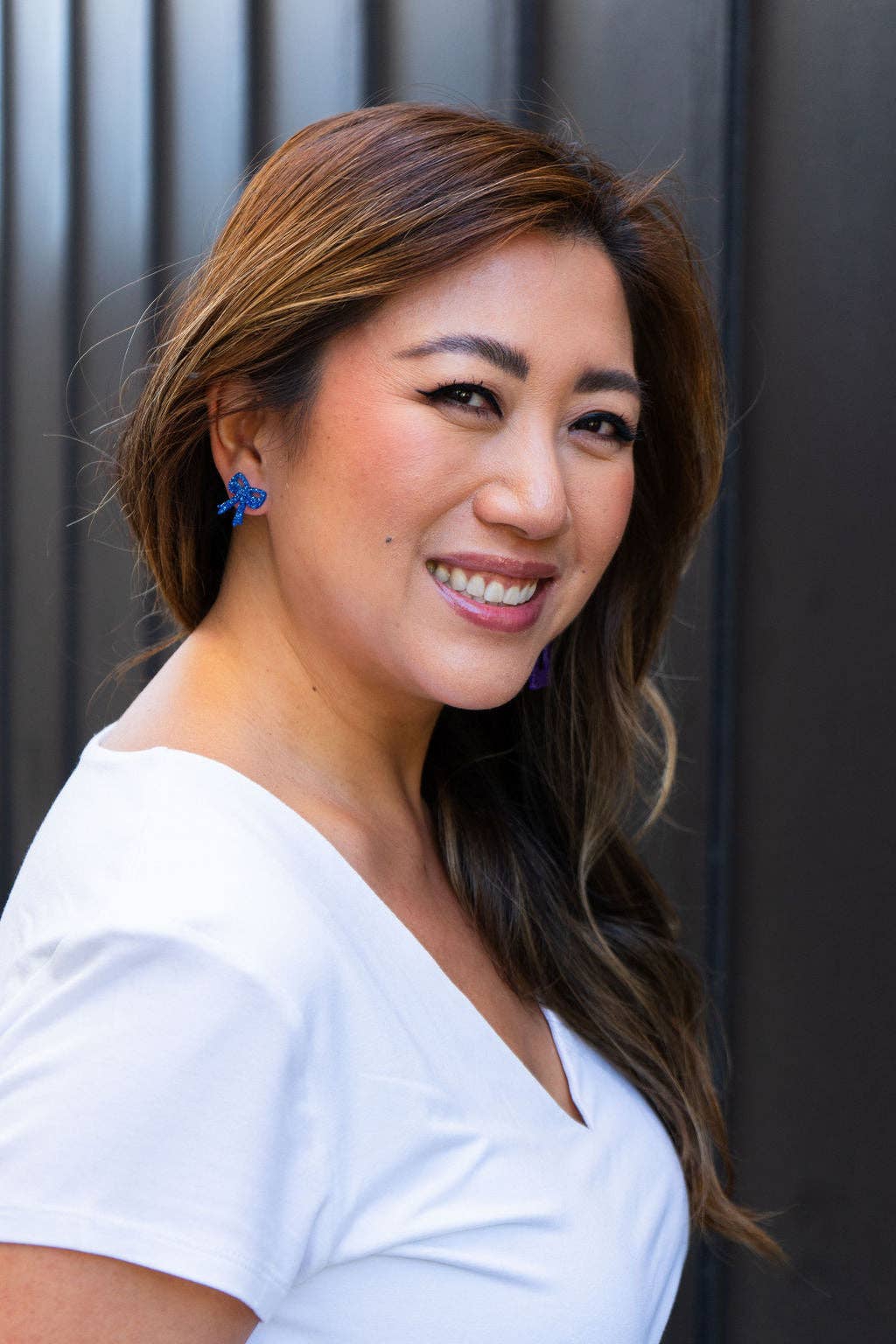 Spiffy & Splendid - Wholesale Knopjes/oorstekers - Strikjes Oorbellen - Blauwe Glitter // Sieraden, Oorbellen, Speldag10