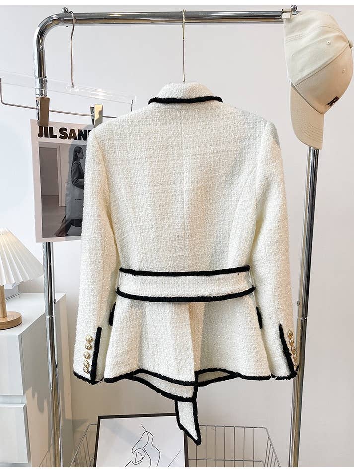 Productseeker - Wholesale Suit set – Women′s - SET018 Tweed Blazer And Short Set Fomal Blazer Set Two Piece13